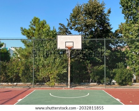 Similar – Image, Stock Photo basketball hoop silhouette, street basket in Bilbao city Spain