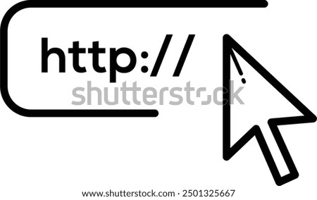 Address and navigation bar icon. Vector illustration. Business concept search www http pictogram.