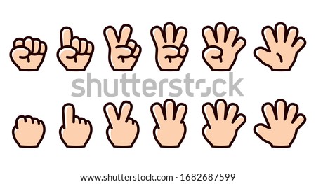 Illustration showing numbers 1 to 5 with fingers