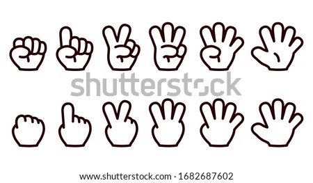 Illustration showing numbers 1 to 5 with fingers ストックフォト © 