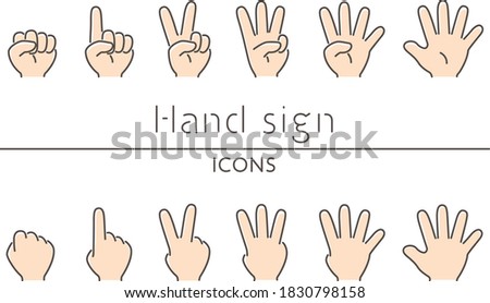 Hand sign icon that represents numbers with your fingers