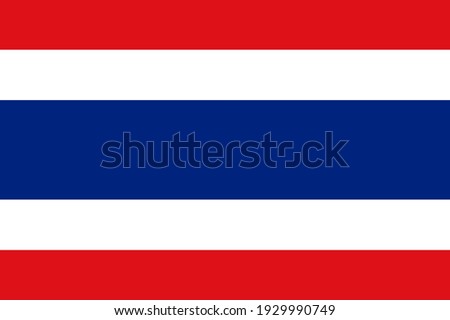 Thailand flag vector illustration,official colors and proportion correctly. National Thailand flag. Flat vector illustration. EPS10.