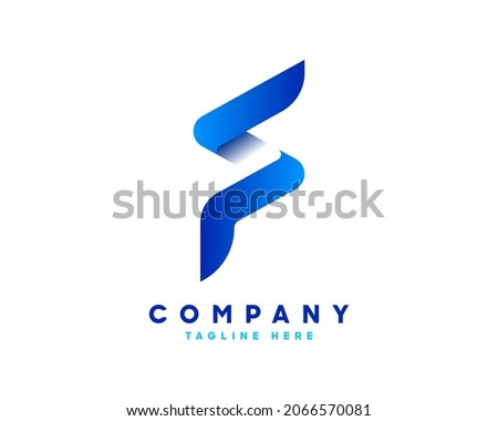 Abstract, colorful blue gradient unique and handmade idea logo with the letter F. Modern Networking F Letter Logo Design Vector. Stock fotó © 
