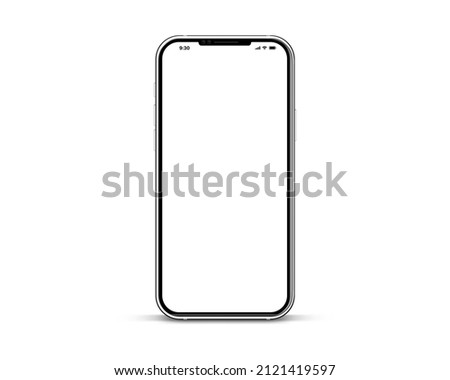 3d high quality vector mobile mockups. Ultra realistic smartphone. Device UI UX mockup for presentation template. Cellphone frame with blank screen isolated templates. 3d isometric illustration. 