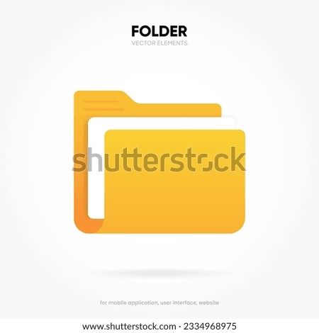 3d blue folder icon isolated on white background. Document symbol. 3d file icon. Binder sign modern, simple, vector, icon for website design, mobile app, ui. Vector Illustration