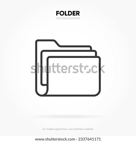 3d folder icon isolated on white background. Document symbol. 3d file icon. Binder sign modern, simple, vector, icon for website design, mobile app, ui. Vector Illustration
