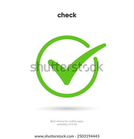 Yes or no icon. Green tick symbol and red cross sign in circle. Checkmark and check icon. Approval. Like and dislike icon. X or approve or deny line art vector icon for apps and websites and ui ux