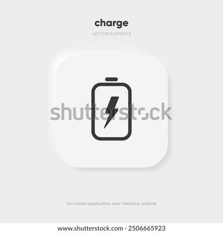 Battery charging process template Phone charge showing. Plugged and charging phone. Vector illustration EPS10. Battery charging.