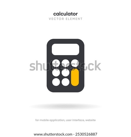 Calculator icon vector on white background. Savings, finances sign. Economy calculate. Four operations, multiplication, addition, subtraction, dividing, division. For UI, UX, website, mobile app.