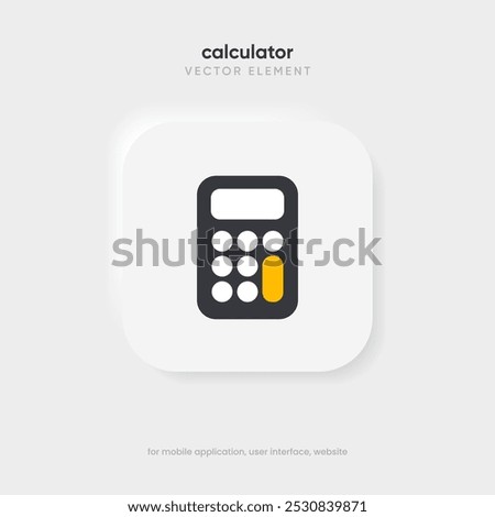 Calculator icon vector on white background. Savings, finances sign. Economy calculate. Four operations, multiplication, addition, subtraction, dividing, division. For UI, UX, website, mobile app.