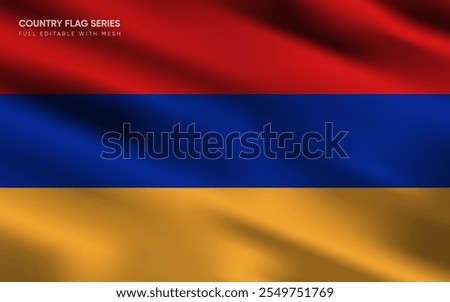 Realistic vector illustration of the Armenia flag, EPS10