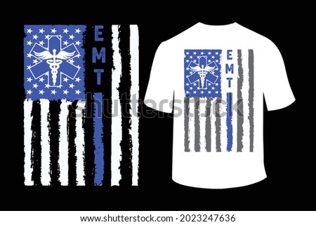 EMT American Flag vector arts.