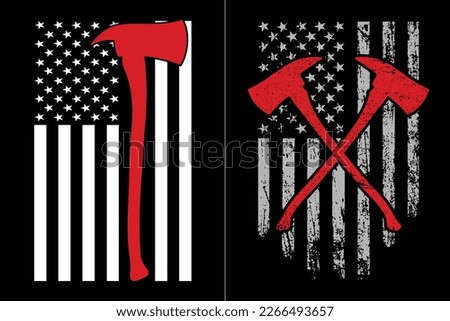 American Flag Firefighter Axe Design