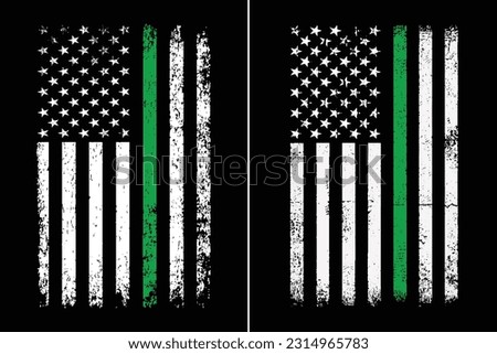 Thin Green Line American Flag Design