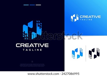 Abstract alphabet modern futuristic design concept for branding logo design inspirations