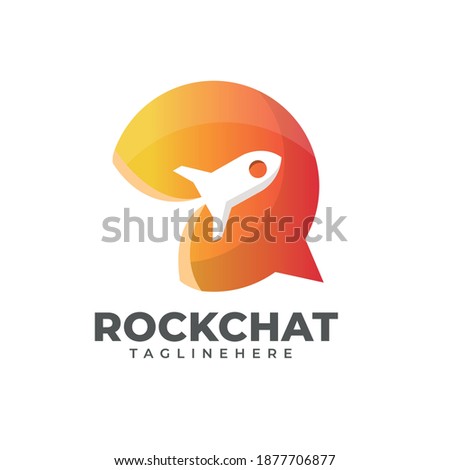 rocket chat logo design template