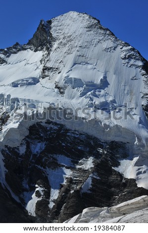 the north face of the Dent d\'Herens (4171m)  viewed from the Stockji in the Swiss Alps.