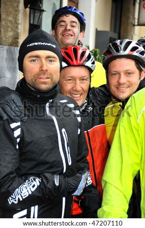 GENOVA, ITALY - FEBRUARY 17: Lee Dixon with cycle team fund raising on the Dallaglio Cycle Slam:  February 17, 2010 in Genova, Italy
