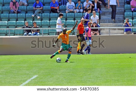 SION, SWITZERLAND - JUNE 4: Didier Zokora of the Ivory Coast in a friendly match against Japan for the 2010 world cup:  June 4, 2010 in Sion Switzerland