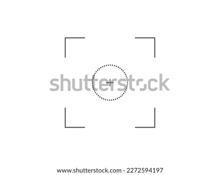 Camera square focus target vector illustration on white background. Photo camera viewfinder screen.