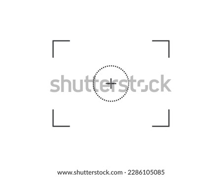 Camera circle focus target vector illustration on white background. Photo camera viewfinder screen.