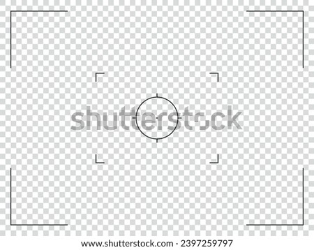 Photo camera viewfinder interface. Smartphone camera focusing screen of the camera grid. Video ui for cellphone on transparent background.