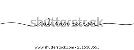 Calligraphic autumn season text in ballpoint pen style isolated on white background. Rounded autumn season sign in script text in lower caps. The word spooky written in ballpoint style . Vector.