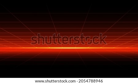 Abstract red 3d space background, corridor vector illustration. Basic RGB