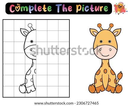 Complete the picture of a elephant. Copy the picture. Coloring book. Educational game for children. Cartoon vector illustration