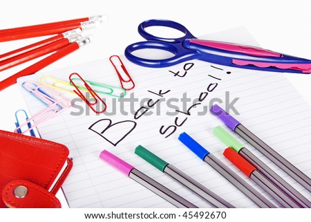 Stationary and writing pad - back to school