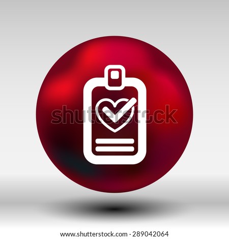 heart and tick icon health medical sign symbol.
