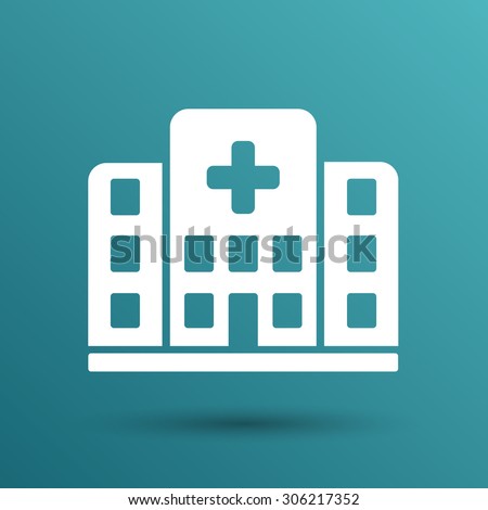 Hospital icon cross building isolated human medical view.
