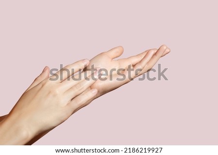 Similar – Image, Stock Photo Female hands with beautiful gray succulent