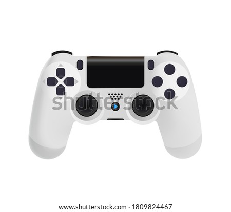 White gamepad with background. Vector illustration.