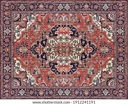 Part of Old Persian Carpet Texture, abstract ornament milky blue
