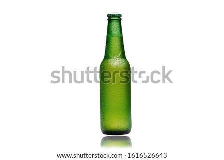 Similar – Image, Stock Photo Green Beer bottle with drops of dew condensation alcohol