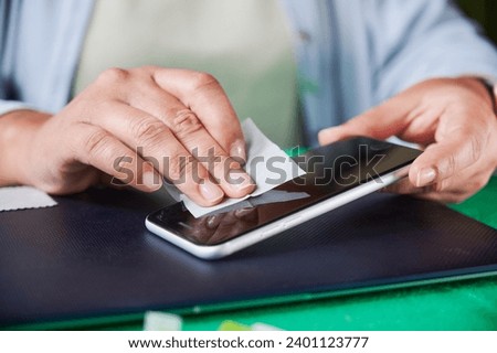 Image, Stock Photo unrecognizable woman using disinfectant alcohol gel in a car before driving. Clean hands concept