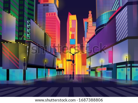 Vector illustration of Times Square, New York