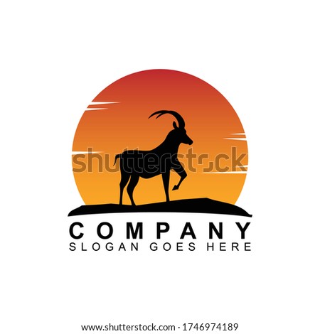 Antelope Animal Logo Vector Design Template