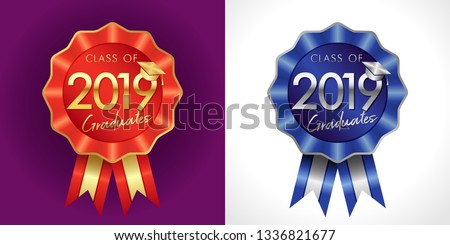 Class of 20 19 year congrats graduates award. IQ sign for uniform jacket lapels, sport symbol. Isolated numbers, abstract graphic design template on white and dark backgrounds. Vector 1 st 2 nd emblem