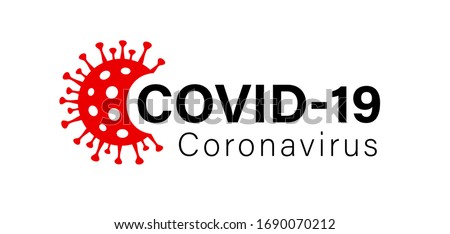 Illustration graphic vector of corona virus in wuhan, coronavirus infection. 2019-nvoc virus. Corona virus logo microbe, outbreak Covid-19 sign with viral cell red color