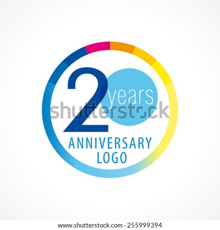 20 years old logotype. Abstract coloured abstract template medal. Greetings celebrates. Celebrating  isolated numbers 20 anniversary, symbol of age. Financial -20%, 20% % percent off concept, web sign