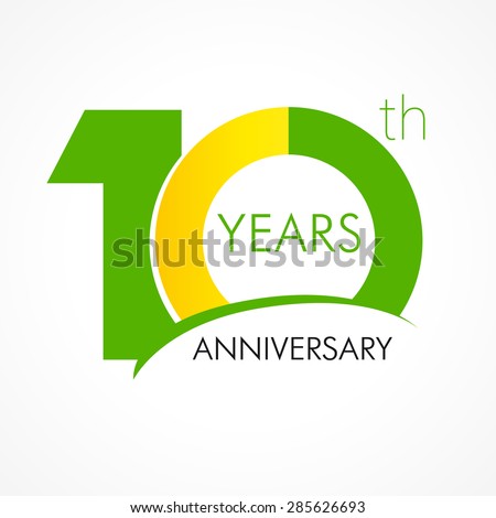 10 th anniversary numbers. 10s years old logotype. Simple congrats. Isolated abstract graphic web design template. Creative digits. Up to 10%, -10% percent off discount. Modern congratulation concept.