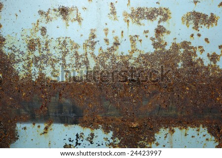 Brushed with blue rusty metal abstract background.