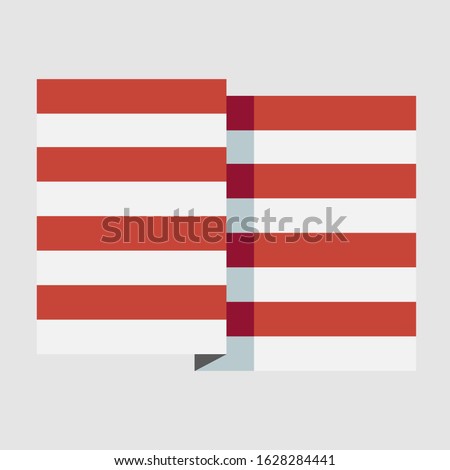 Stylized flat American stripes red, white showing patriotism in voting