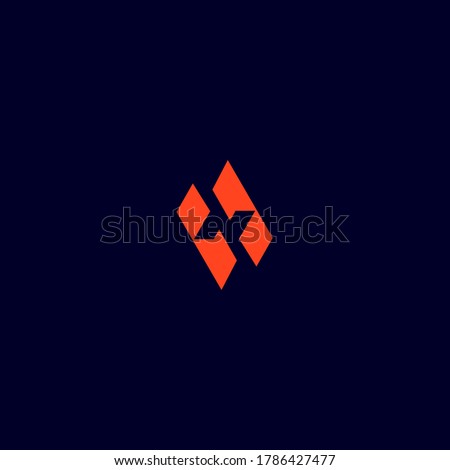 abstract geometric rectangle slash initial N letter logo