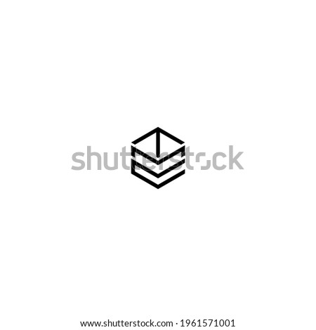 Letter TMC monogram hexagon logo design vector