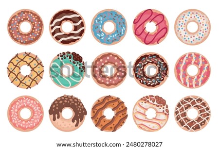 Donuts sticker or template. decoration your life your dairy. 