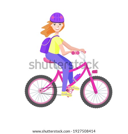 Similar – Foto Bild Mädchen mit Fahrrad