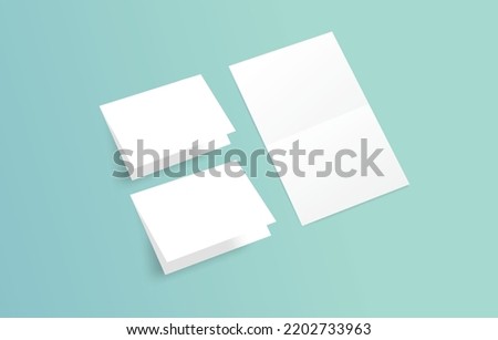 Blank Folding Paper Stationary Mockup Business Office Showcase Template